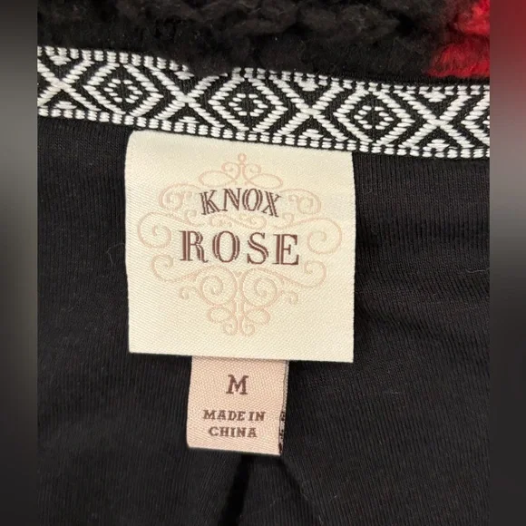 Knox Rose Buffalo Check Plaid Sherpa Jacket - Red and Black, Women’s M - Picture 9 of 12